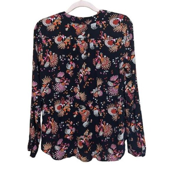 Conversations Anthropologie Top 28 of 52 Women Size 8 Bird Print Blouse Boho Art - Picture 3 of 7